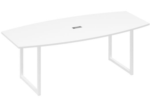 Стол для переговоров фигурный Мира Одри, цвет белый премиум + белый