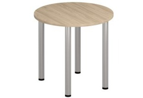 Стол для переговоров круглый на хромированных опорах Тарли Хром, цвет вяз светлый