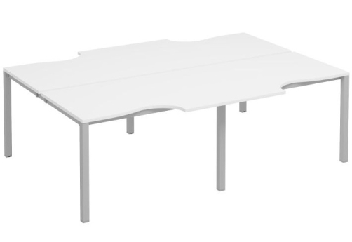 Рабочая станция эргономичная (4х120) Прайм Металл 50, цвет белый + серый