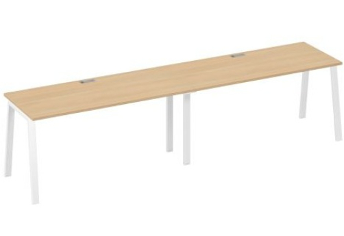 Рабочая станция 2х160 Мира Трио, цвет натуральный дуб + белый