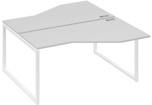 Рабочая станция эргономичная (2х160) Мира Одри, цвет серый + белый