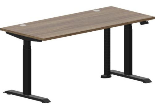 Стол регулируемой высоты (2 заглушки) Бенет, цвет орех + черный