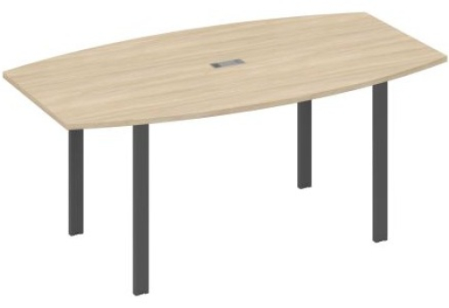 Стол для переговоров фигурный Мира Нумо, цвет дуб скандинавский + антрацит