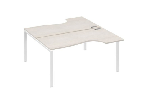 Рабочая станция эргономичная (2х160) Мира Нумо, цвет дуб шамони + белый