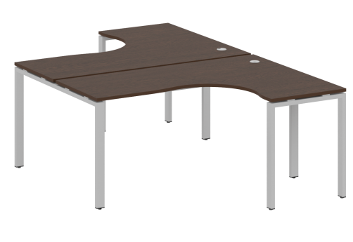 Стол на 2 рабочих места эргономичный, цвет венге