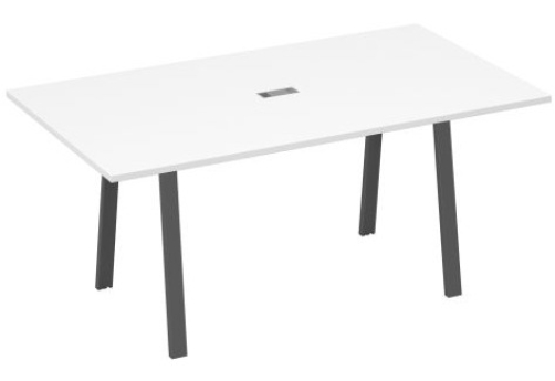 Стол для переговоров 180 Мира Трио, цвет белый премиум + антрацит