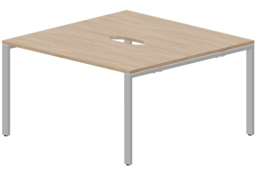 Стол составной на 2 рабочих места с вырезами Киви, цвет светлый дуб