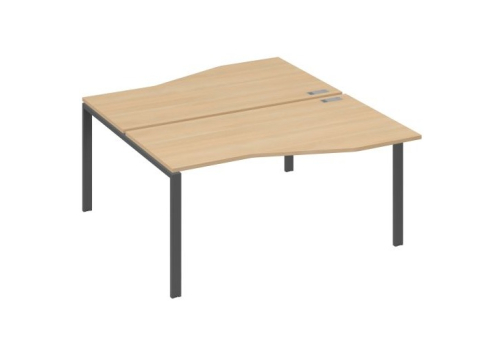Рабочая станция эргономичная (2х160) Мира Нумо, цвет натуральный дуб + антрацит