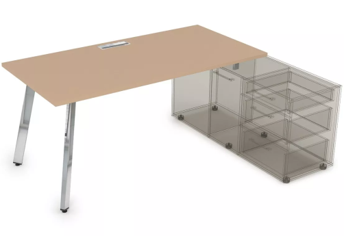 Стол на опорной тумбе, цвет мокко