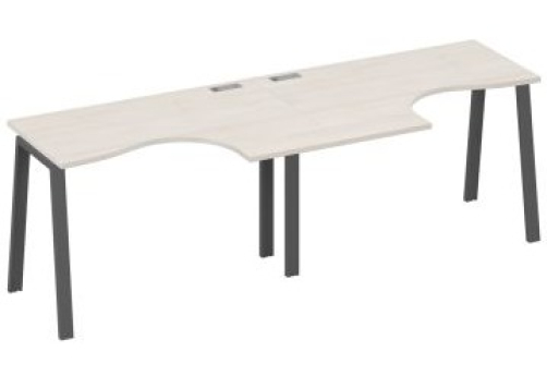 Рабочая станция эргономичная 2х120 Мира Трио, цвет дуб шамони + антрацит