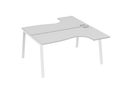 Рабочая станция эргономичная 2х160 Мира Трио, цвет серый + белый