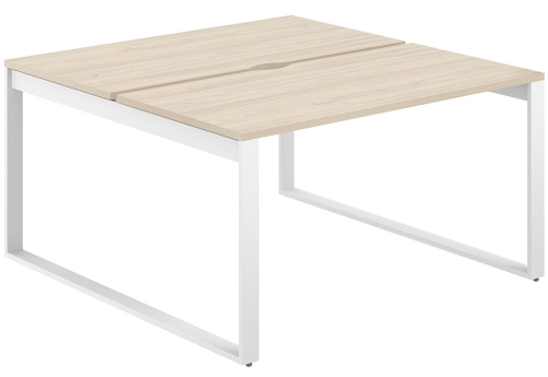 Рабочая станция с вырезом Фламинго, цвет акация + белый
