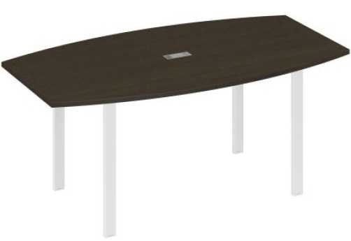 Стол для переговоров фигурный Мира Нумо, цвет венге + белый