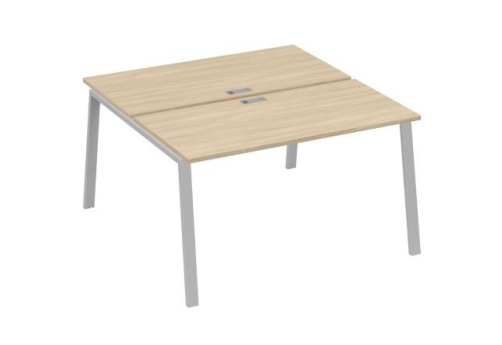 Рабочая станция 2х140 Мира Трио, цвет дуб скандинавский + серый