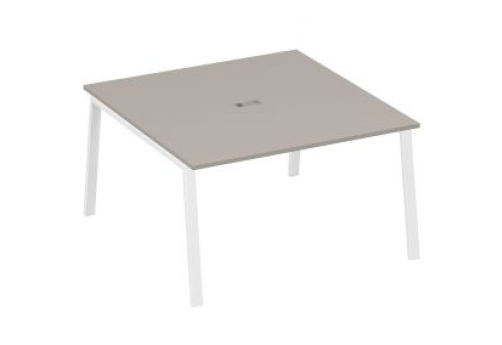 Стол для переговоров Мира Трио, цвет мокко премиум + белый