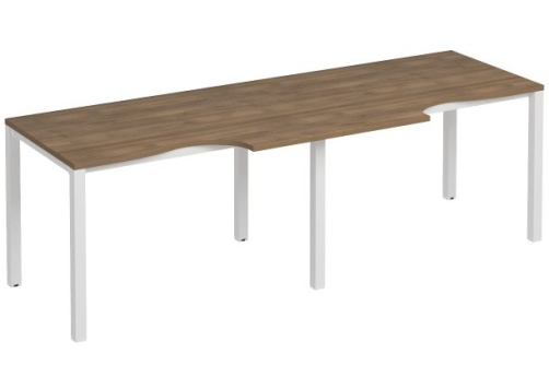 Рабочая станция эргономичная (2х120) Прайм Металл 50, цвет шамони темный + белый