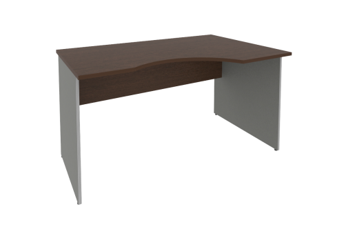 Стол письменный эргономичный правый, цвет венге + металлик