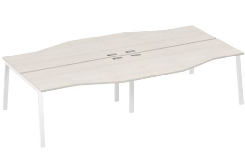 Станция рабочая эргономичная 4х160 Мира Трио, цвет дуб шамони + белый