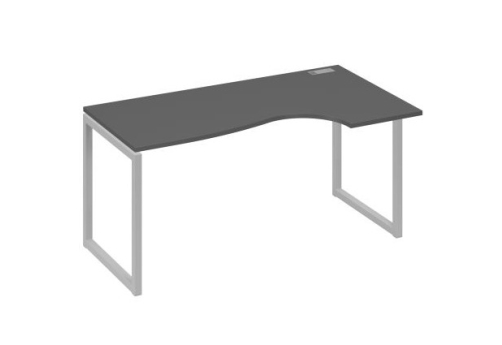 Стол эргономичный правый Мира Одри, цвет антрацит премиум + серый
