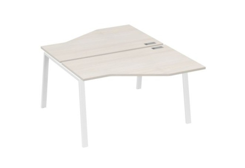 Рабочая станция эргономичная 2х140 Мира Трио, цвет дуб шамони + белый