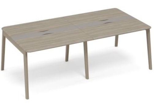 Стол для переговоров с кабель-каналом Види Вуд, цвет мокко + вяз