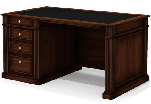 Стол руководителя левый Альберо, цвет орех темный