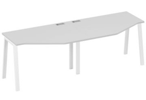 Рабочая станция эргономичная 2х120 Мира Трио, цвет серый + белый