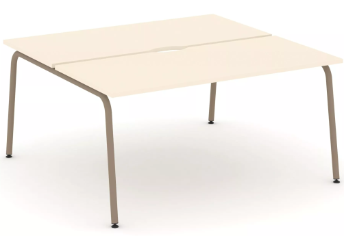 Рабочая станция на 2 места (с вырезом под провода), цвет сатин