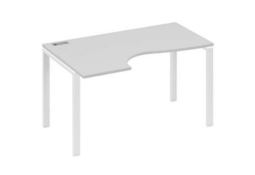 Стол эргономичный левый Мира Нумо, цвет серый + белый