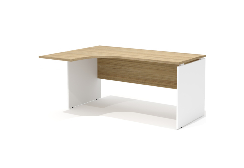 Стол рабочий эргономичный (левый) Некста, цвет вяз + белый