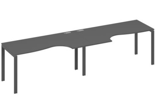 Рабочая станция эргономичная (2х160) Мира Нумо, цвет антрацит премиум + антрацит