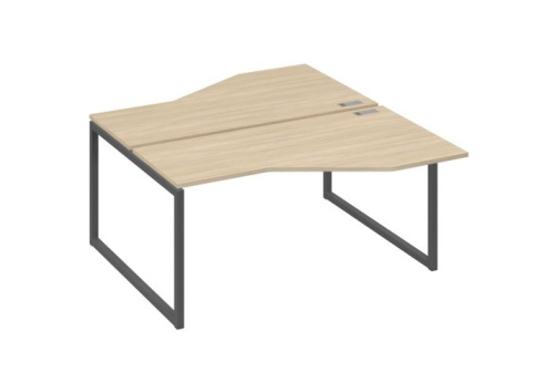 Рабочая станция эргономичная (2х160) Мира Одри, цвет дуб скандинавский + антрацит