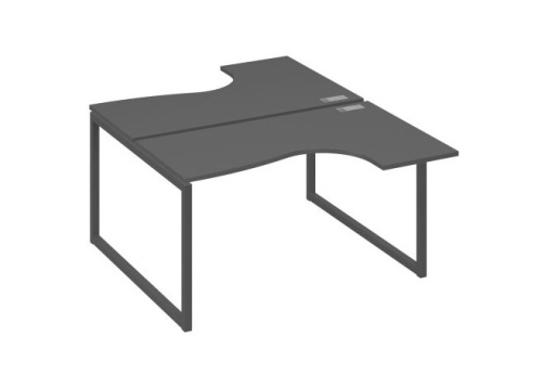 Рабочая станция эргономичная (2х140) Мира Одри, цвет антрацит премиум + антрацит