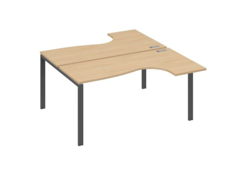 Рабочая станция эргономичная (2х160) Мира Нумо, цвет натуральный дуб + антрацит
