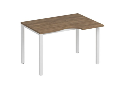 Стол эргономичный правый Прайм Металл 50, цвет шамони темный + белый