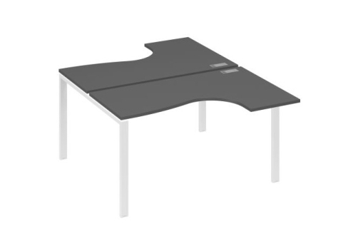 Рабочая станция эргономичная (2х140) Мира Нумо, цвет антрацит премиум + белый