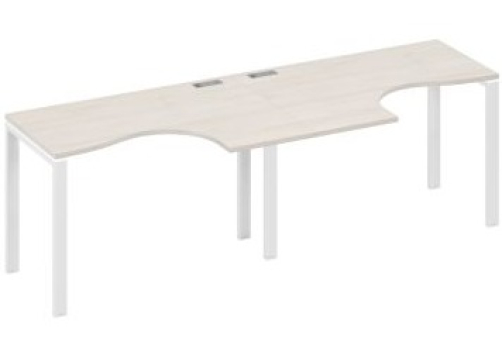 Рабочая станция эргономичная (2х120) Мира Нумо, цвет дуб шамони + белый