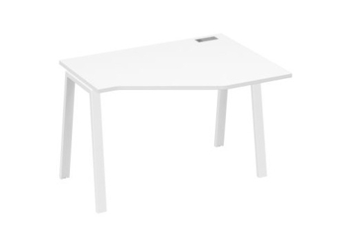 Стол эргономичный правый Мира Трио, цвет белый премиум + белый