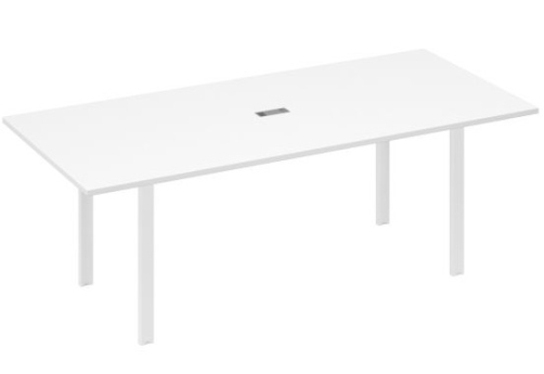 Стол для переговоров прямоугольный Мира Нумо, цвет белый премиум + белый