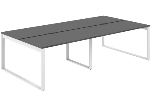 Рабочая станция с вырезом Фламинго, цвет антрацит + белый