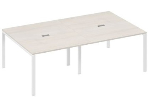 Стол для переговоров прямоугольный Мира Нумо, цвет дуб шамони + белый