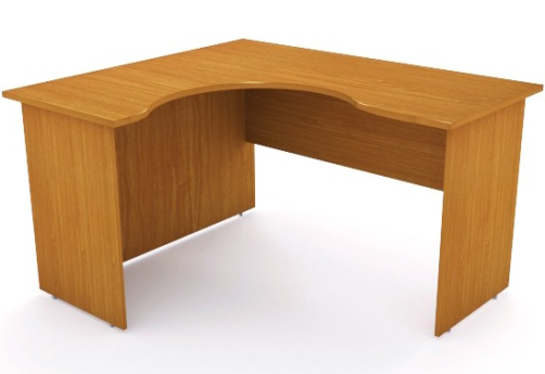 Стол рабочий криволинейный левый, цвет орех
