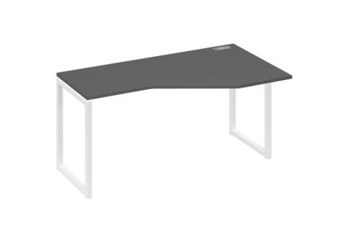 Стол эргономичный правый Мира Одри, цвет антрацит премиум + белый