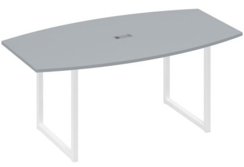 Стол для переговоров фигурный Мира Одри, цвет серый + белый
