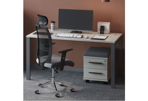 Стол письменный на металлоопорах Лиани, цвет шамони светлый