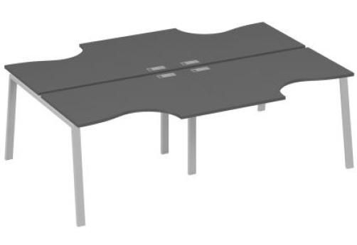 Станция рабочая эргономичная 4х120 Мира Трио, цвет антрацит премиум + серый