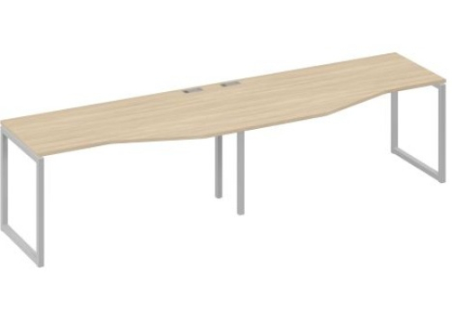 Рабочая станция эргономичная (2х160) Мира Одри, цвет дуб скандинавский + серый