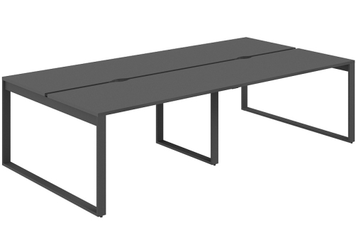 Рабочая станция с вырезом Фламинго, цвет антрацит + антрацит