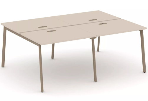 Рабочая станция на 4 места (с лючками), цвет капучино