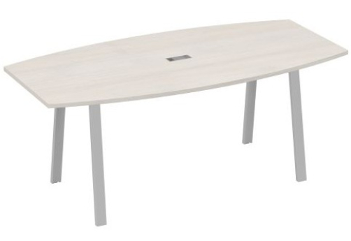 Стол для переговоров Мира Трио, цвет дуб шамони + серый